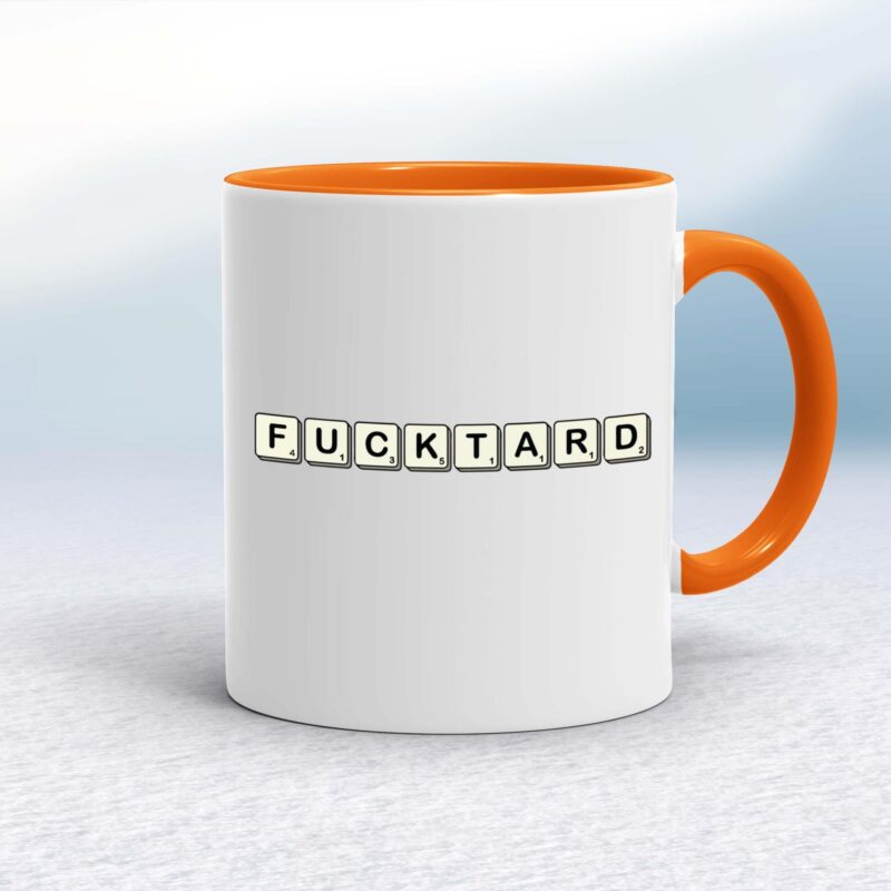 Scrabble Tiles Fucktard - Rude Mugs - Slightly Disturbed