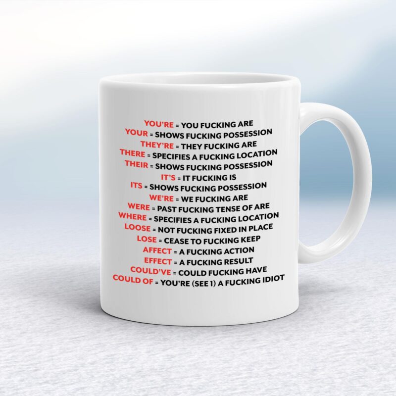 Correct Fucking Grammar - Rude Mugs - Slightly Disturbed - Image 1 of 11 Correct Fucking Grammar - Rude Mugs - Slightly Disturbed - Image 1 of 11