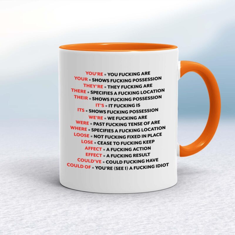 Correct Fucking Grammar - Rude Mugs - Slightly Disturbed