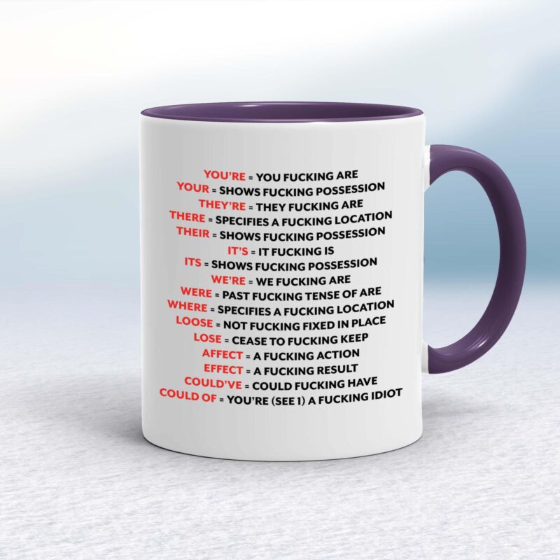 Correct Fucking Grammar - Rude Mugs - Slightly Disturbed