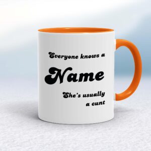 Everyone Knows A Name He's She's Usually A Cunt - Rude Mugs - Slightly Disturbed - Image 1 of 28