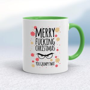 Merry Fucking Christmas You Grumpy... Swearing - Rude Mugs - Slightly Disturbed - Image 1 of 22