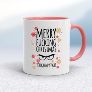 Merry Fucking Christmas You Grumpy... Swearing - Rude Mugs - Slightly Disturbed - Image 1 of 22