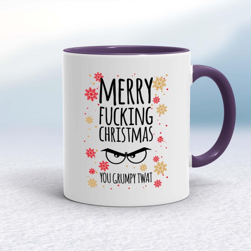 Merry Fucking Christmas You Grumpy... Swearing - Rude Mugs - Slightly Disturbed