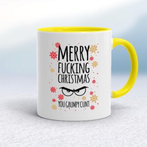 Merry Fucking Christmas You Grumpy... Swearing - Rude Mugs - Slightly Disturbed - Image 1 of 22