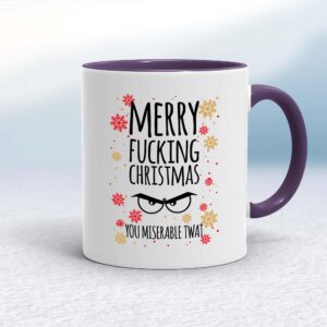 Merry Fucking Christmas You Miserable... Swearing - Rude Mugs - Slightly Disturbed - Image 1 of 22