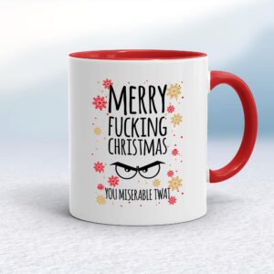 Merry Fucking Christmas You Miserable... Swearing - Rude Mugs - Slightly Disturbed - Image 1 of 22