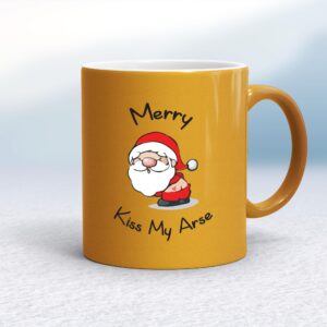 Merry Kiss My Arse - Rude Mugs - Slightly Disturbed - Image 1 of 14