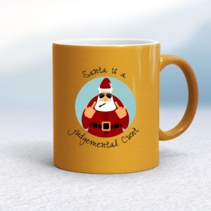 Santa Is A Judgemental Cunt - Rude Mugs - Slightly Disturbed - Image 1 of 14