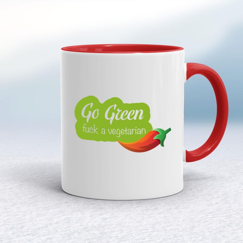 Go Green Fuck A Vegetarian - Rude Mugs - Slightly Disturbed - Image 6 of 14