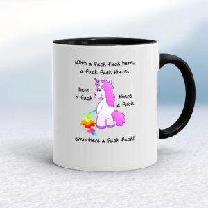With A Fuck Fuck Here - Rude Mugs - Slightly Disturbed - Image 1 of 20