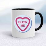 Blow Me Love Heart Sweet Mug - White/Black - 2