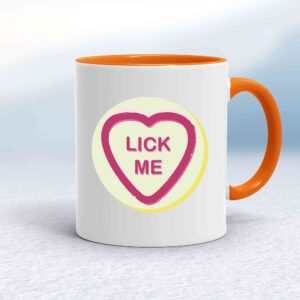 Suck-Lick Me Love Heart Sweet Mug - White - 1